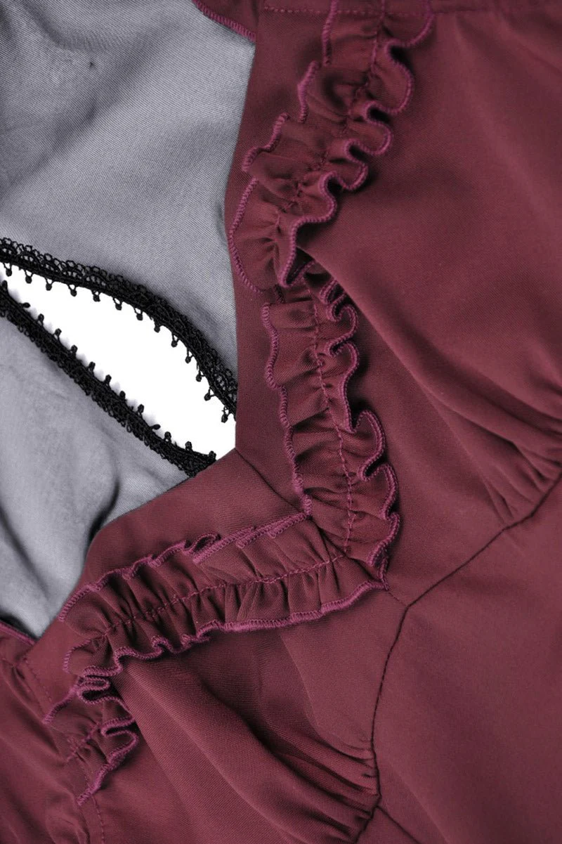 Crimson Blood Puffed Sleeve Dress - Image 7