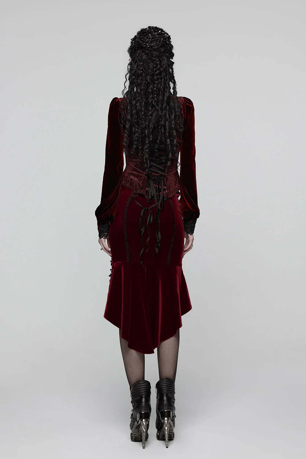 Crimson Bloom Embroidered Button-Up Top [Red] - Image 8