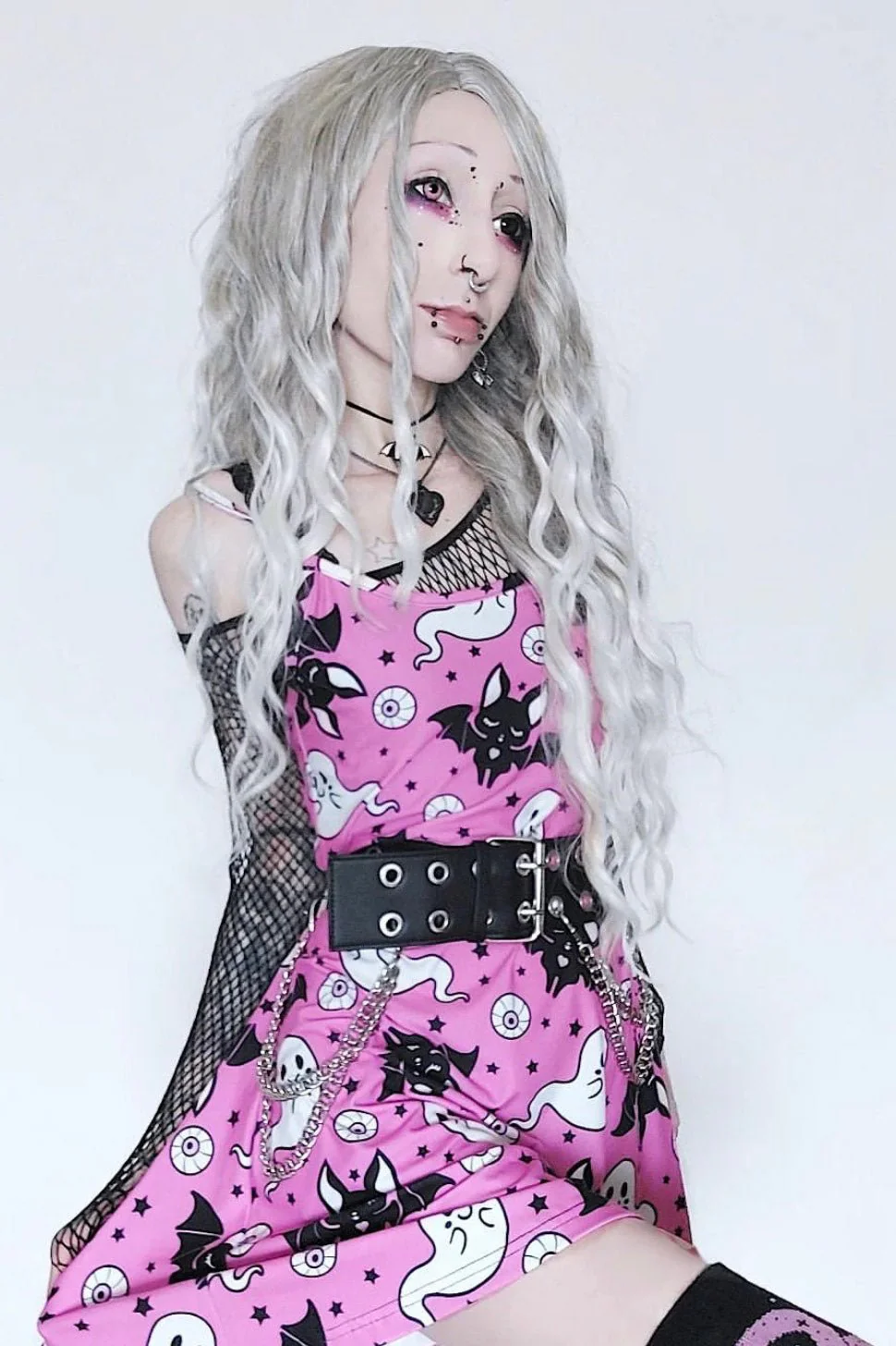 Cute Ghost and Bat Skater Dress