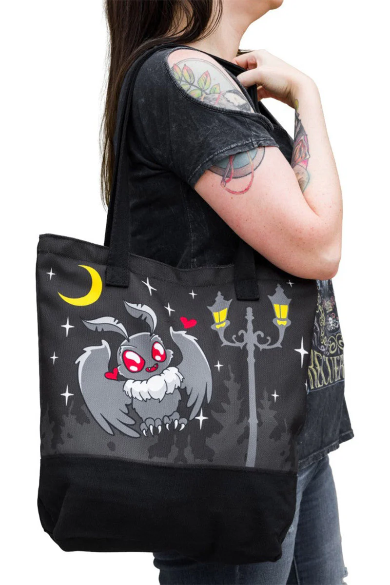 Cute Mothman Canvas Tote Bag - Image 2