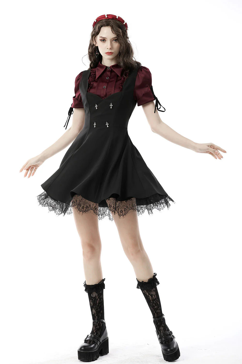 Dark Academia Button-Up Shirt [Wine] - Image 5