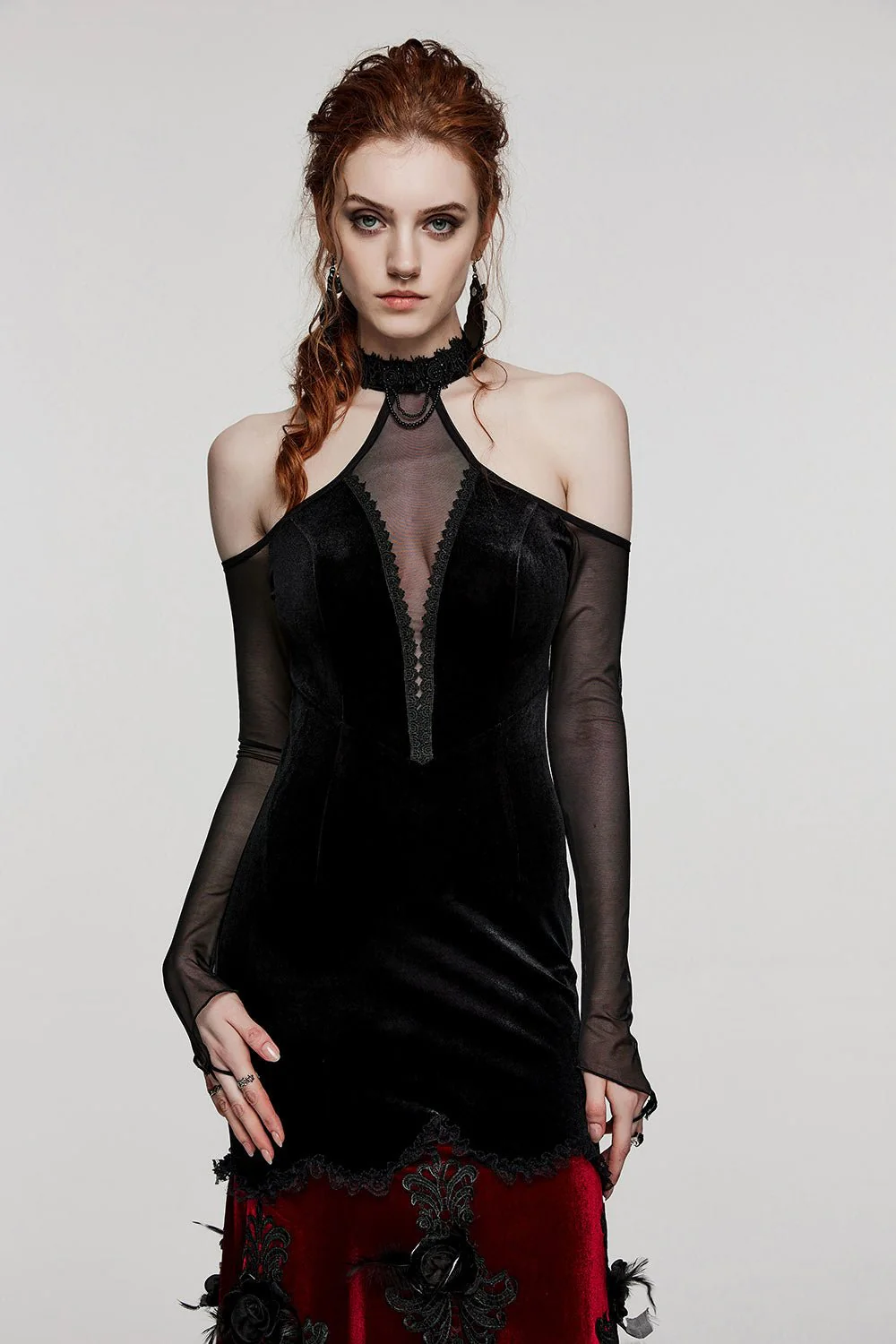Dark Ballad Maxi Dress [BLACK/RED] - Image 2