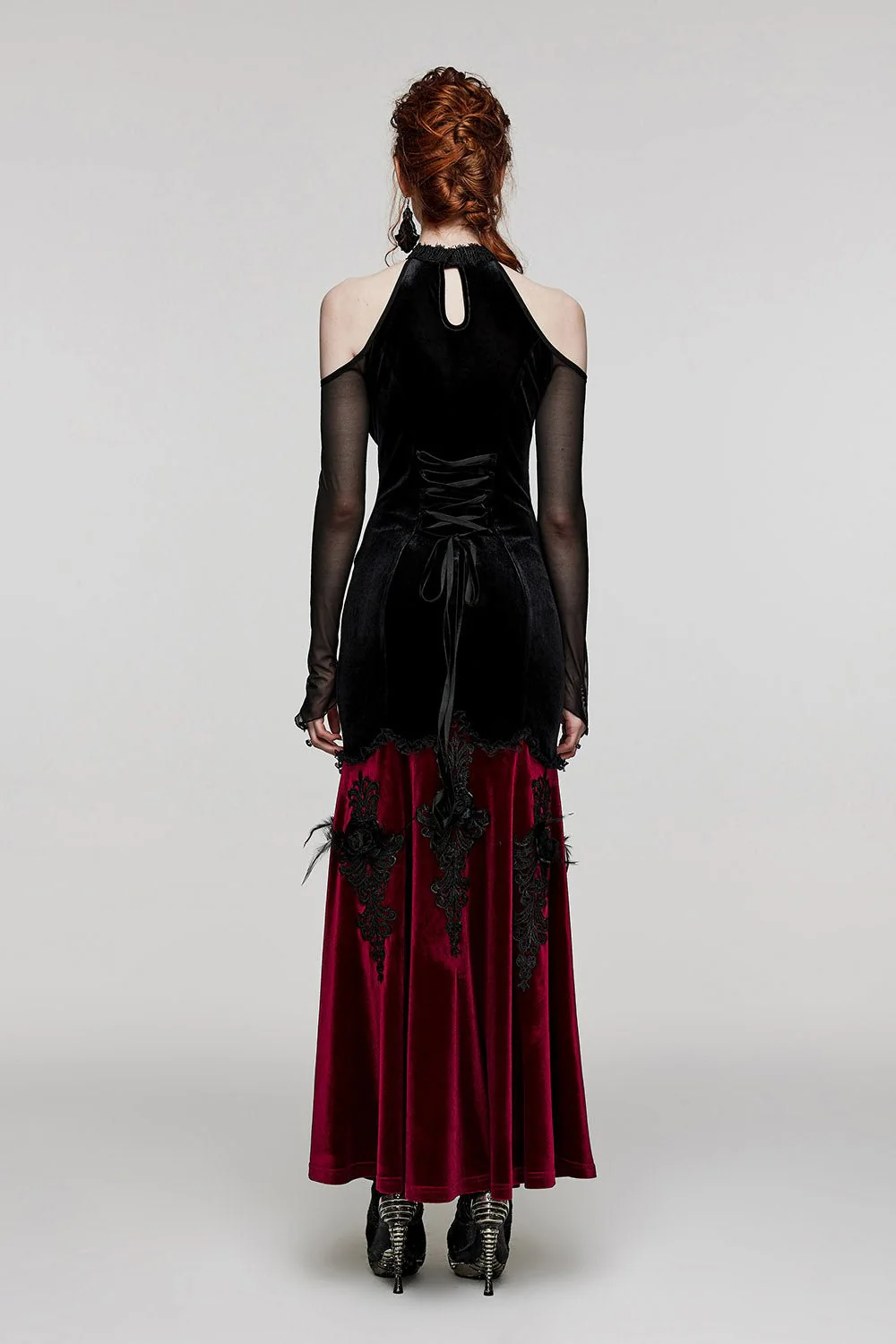 Dark Ballad Maxi Dress [BLACK/RED] - Image 5