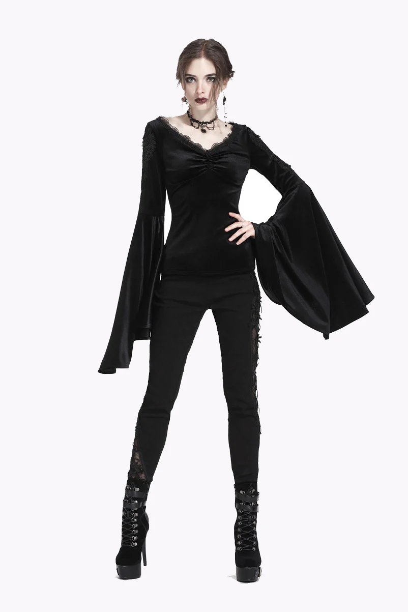 Dark Carriage Flared Long Sleeve Top - Image 3