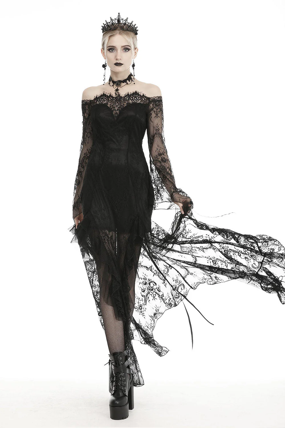 Dark Enchantment High Low Gothic Dress - Image 3