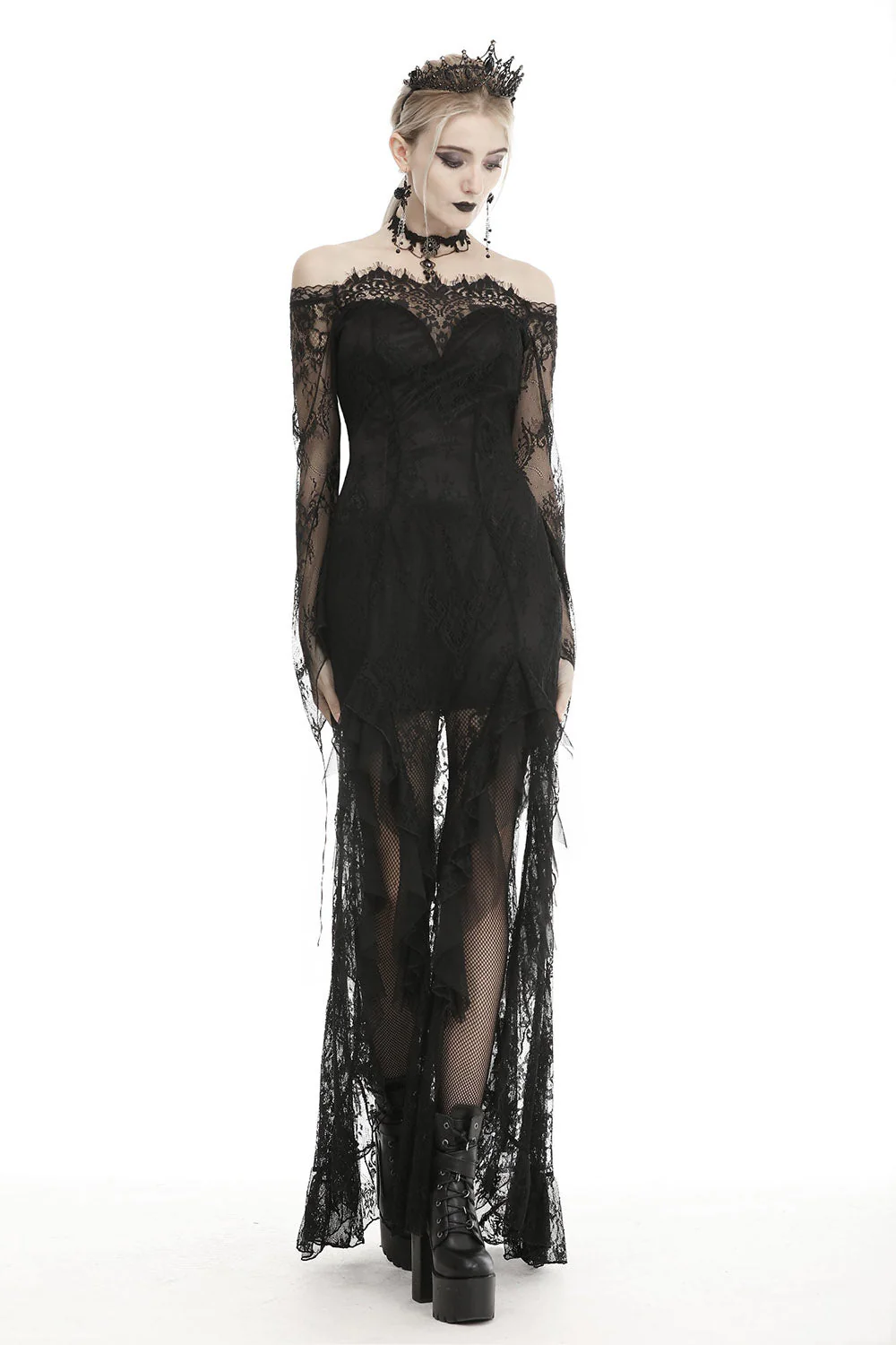 Dark Enchantment High Low Gothic Dress - Image 4