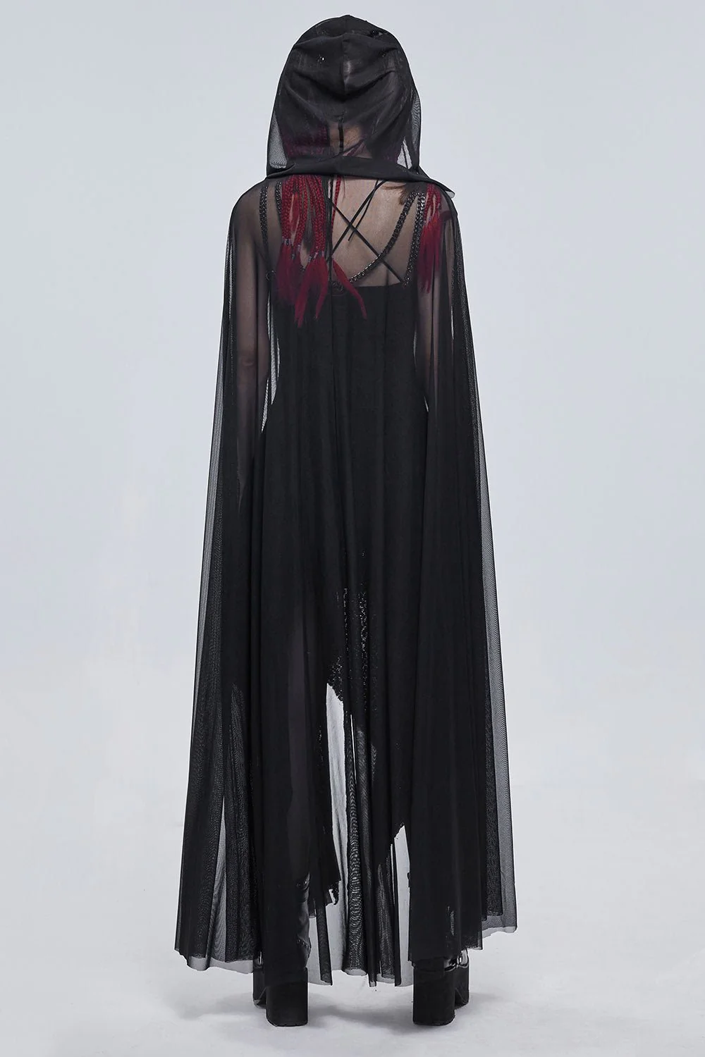 Dark Fae Mesh Hooded Cloak - Image 5