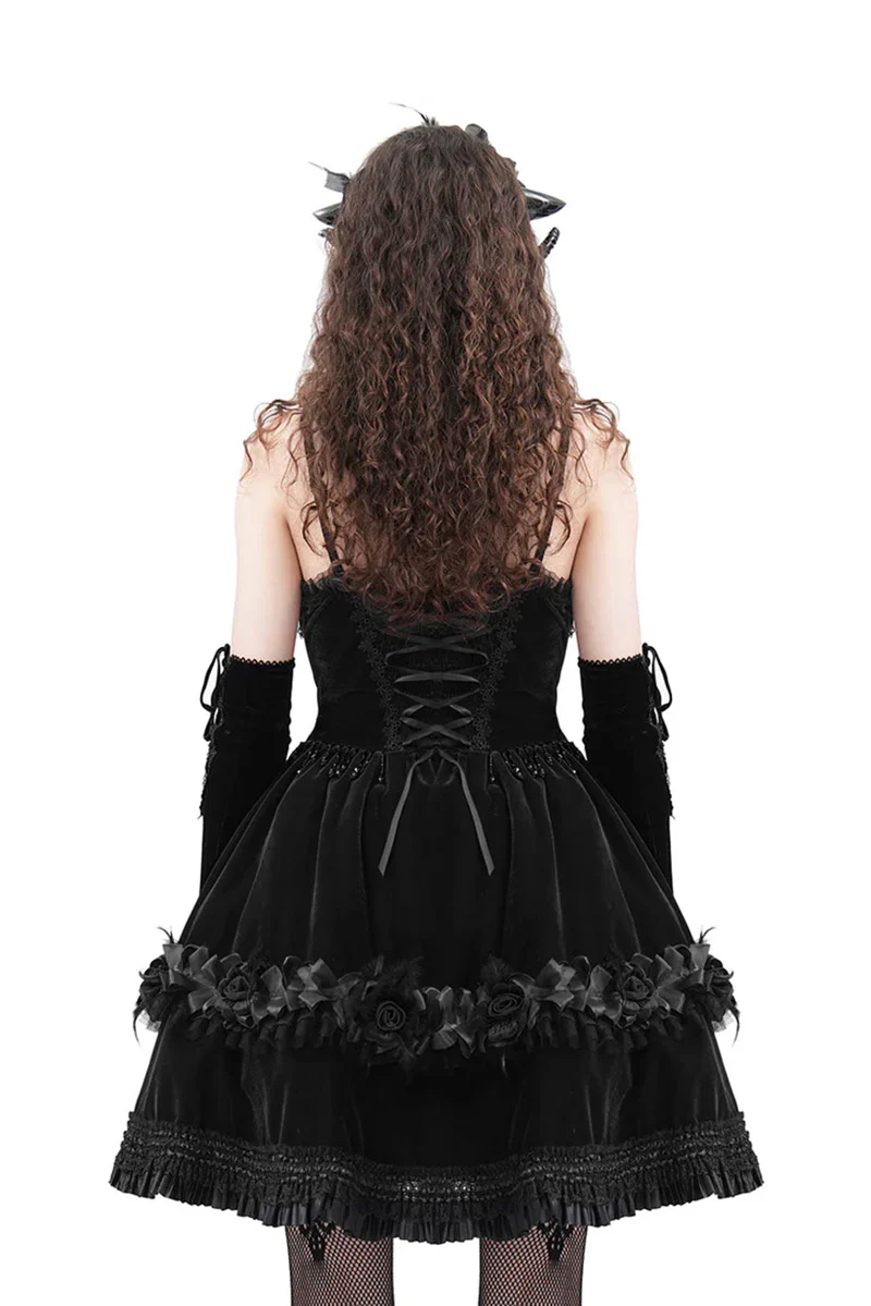 Dark Palace Ruffle Mini Dress - Image 4