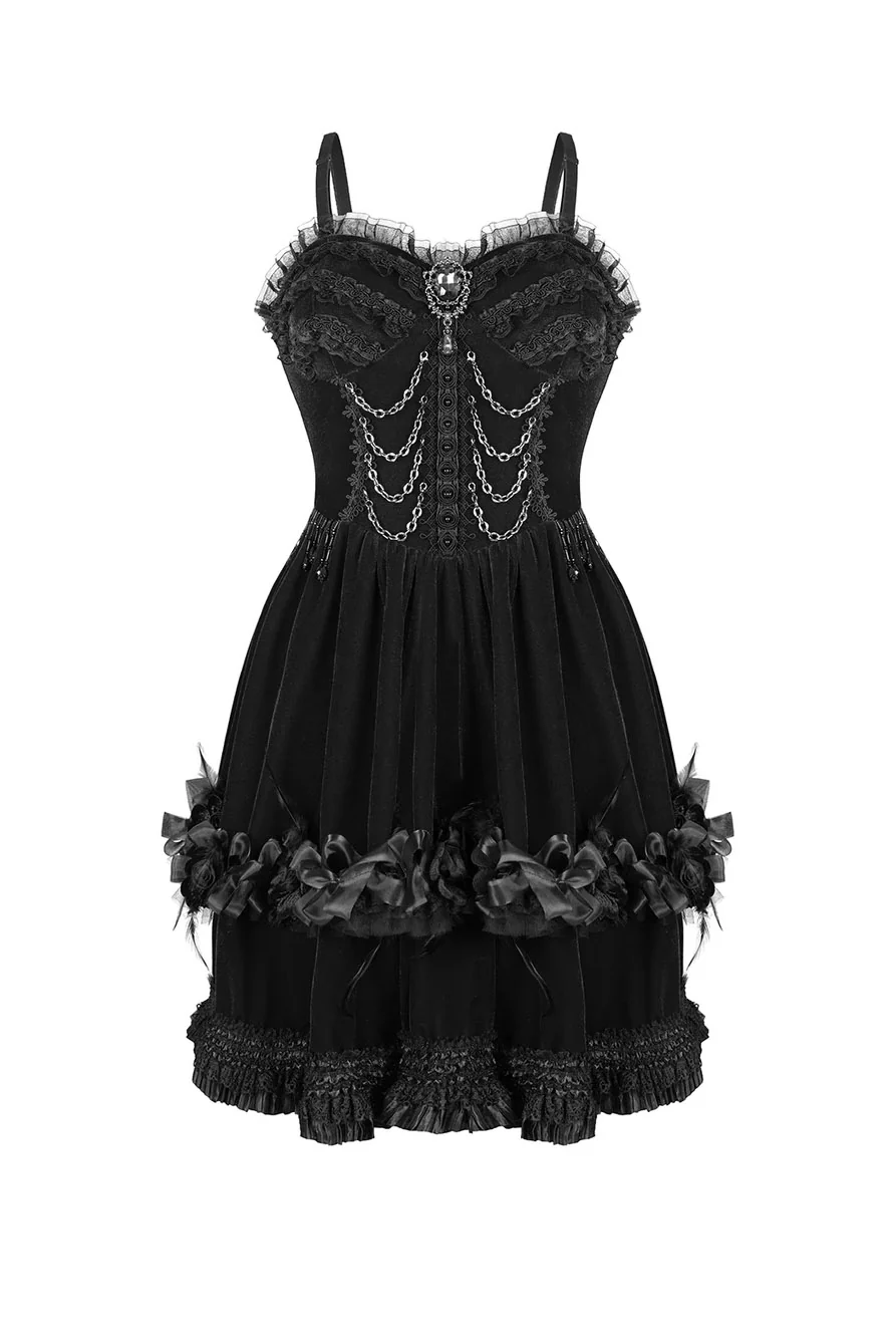 Dark Palace Ruffle Mini Dress - Image 5