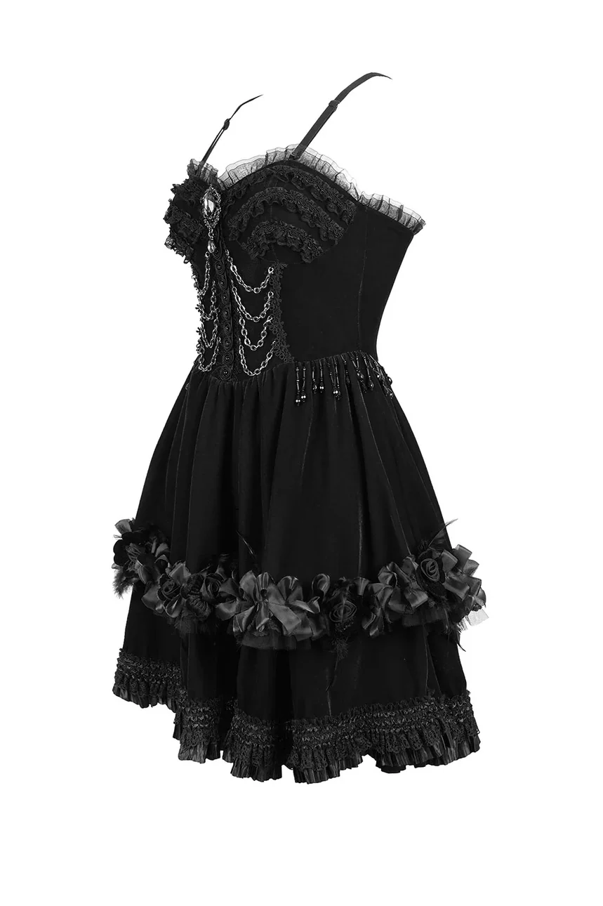 Dark Palace Ruffle Mini Dress - Image 6