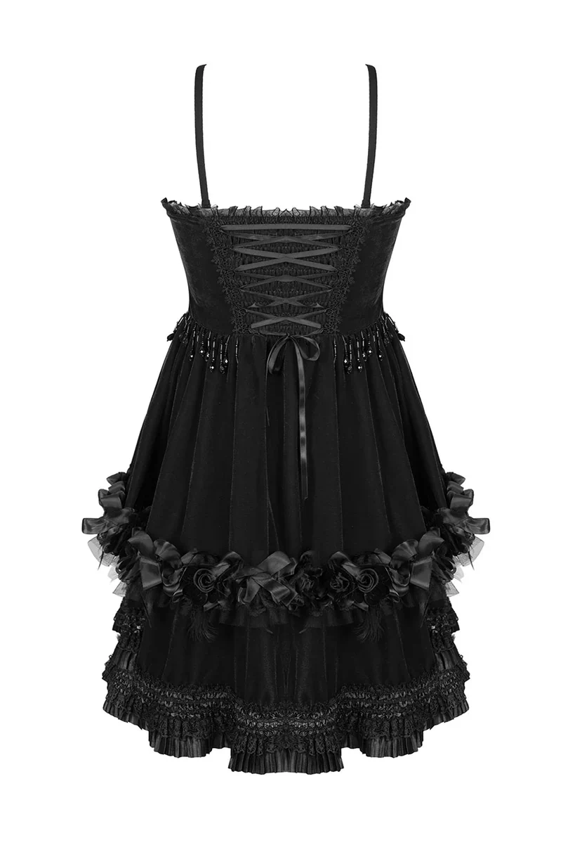 Dark Palace Ruffle Mini Dress - Image 7