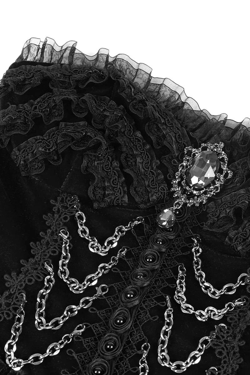 Dark Palace Ruffle Mini Dress - Image 8