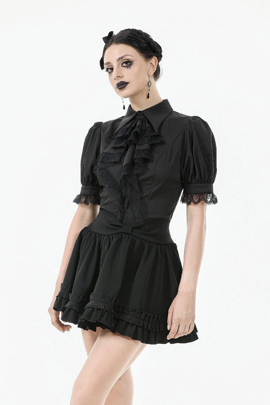 Darling Gloom Puff Sleeve Ruffled Shirt - Image 5