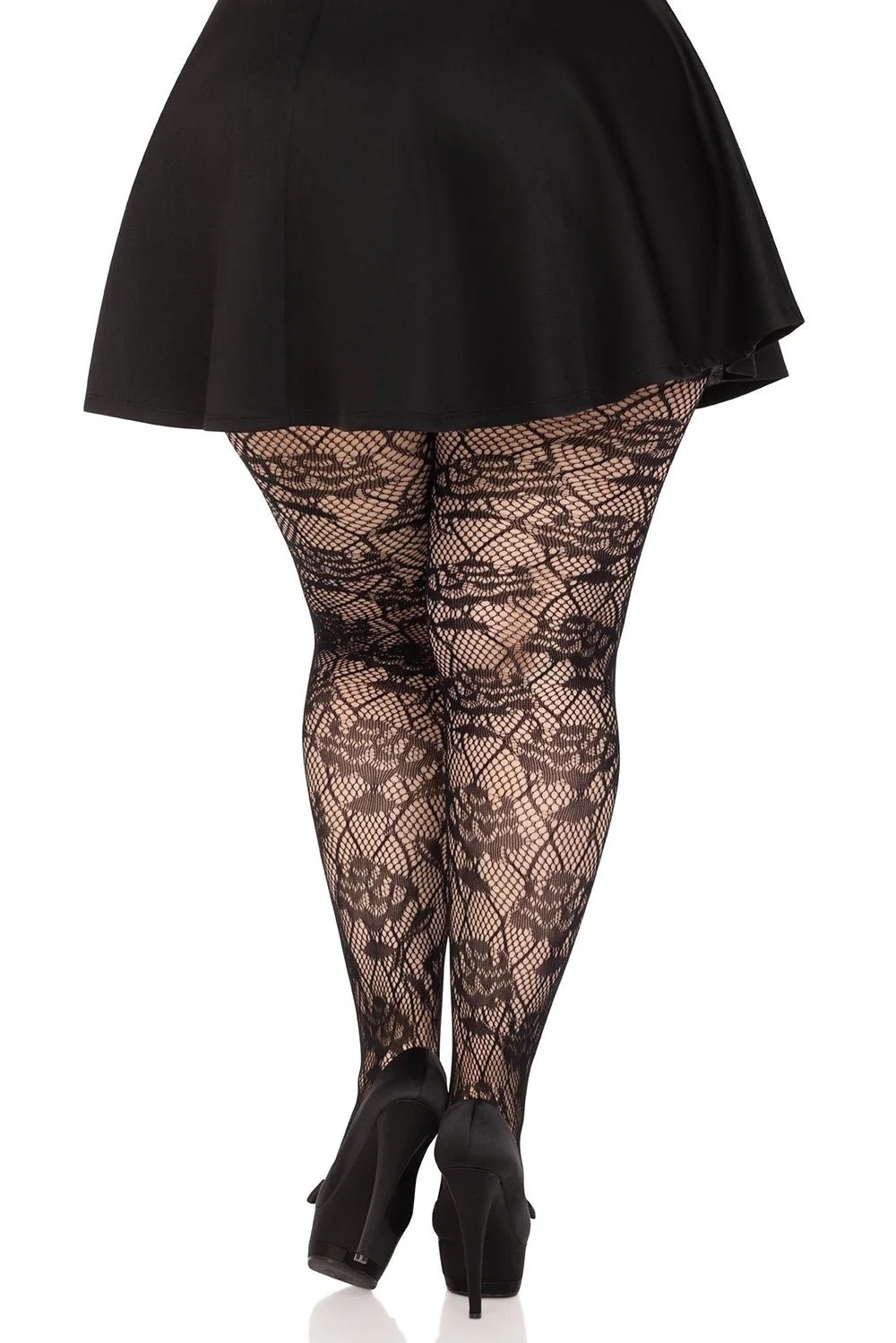 Dead Roses Fishnet Tights [Plus Size] - Image 2