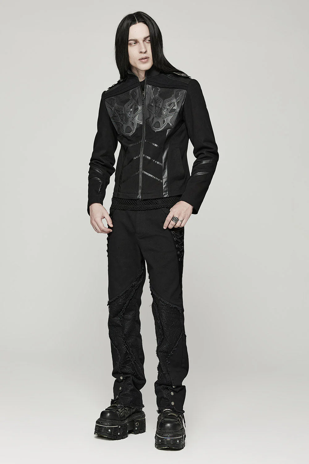 Death Webs Distressed Pants [BLACK] - Image 5