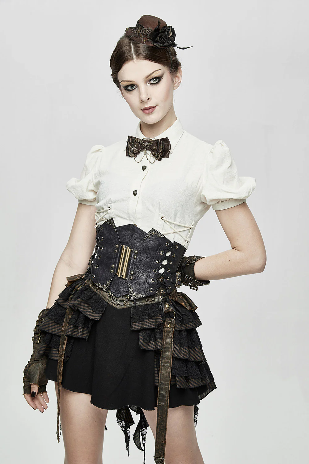 Dim Lanterns Puff Sleeve Lace-Up Top - Image 5