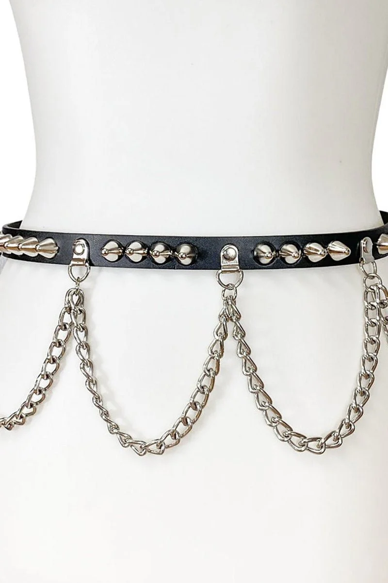 Doom & Gloom Draped Chain Studded Belt - Image 5