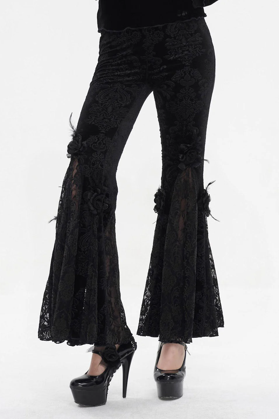 Draculette High Waisted Flares [BLACK] - Image 3