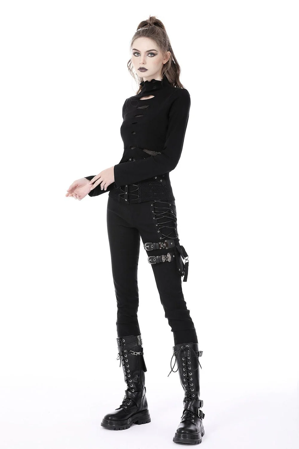 Drearied Cutout Fishnet Top - Image 8