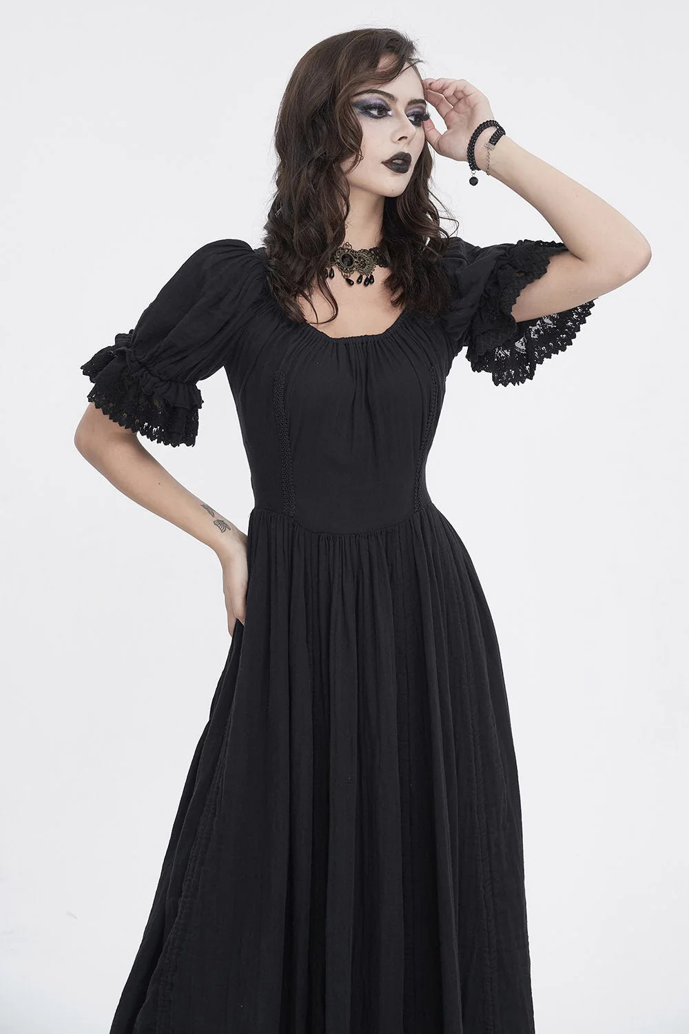 Dreary Prairie Black Bustle Dress - Image 10