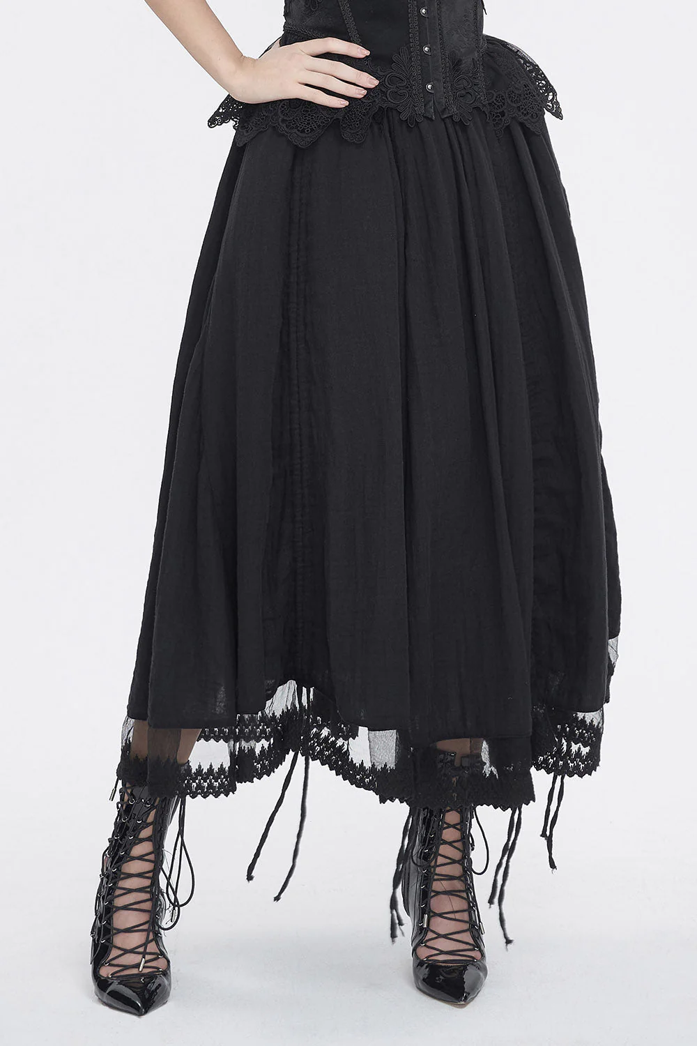 Dreary Prairie Black Bustle Dress - Image 9