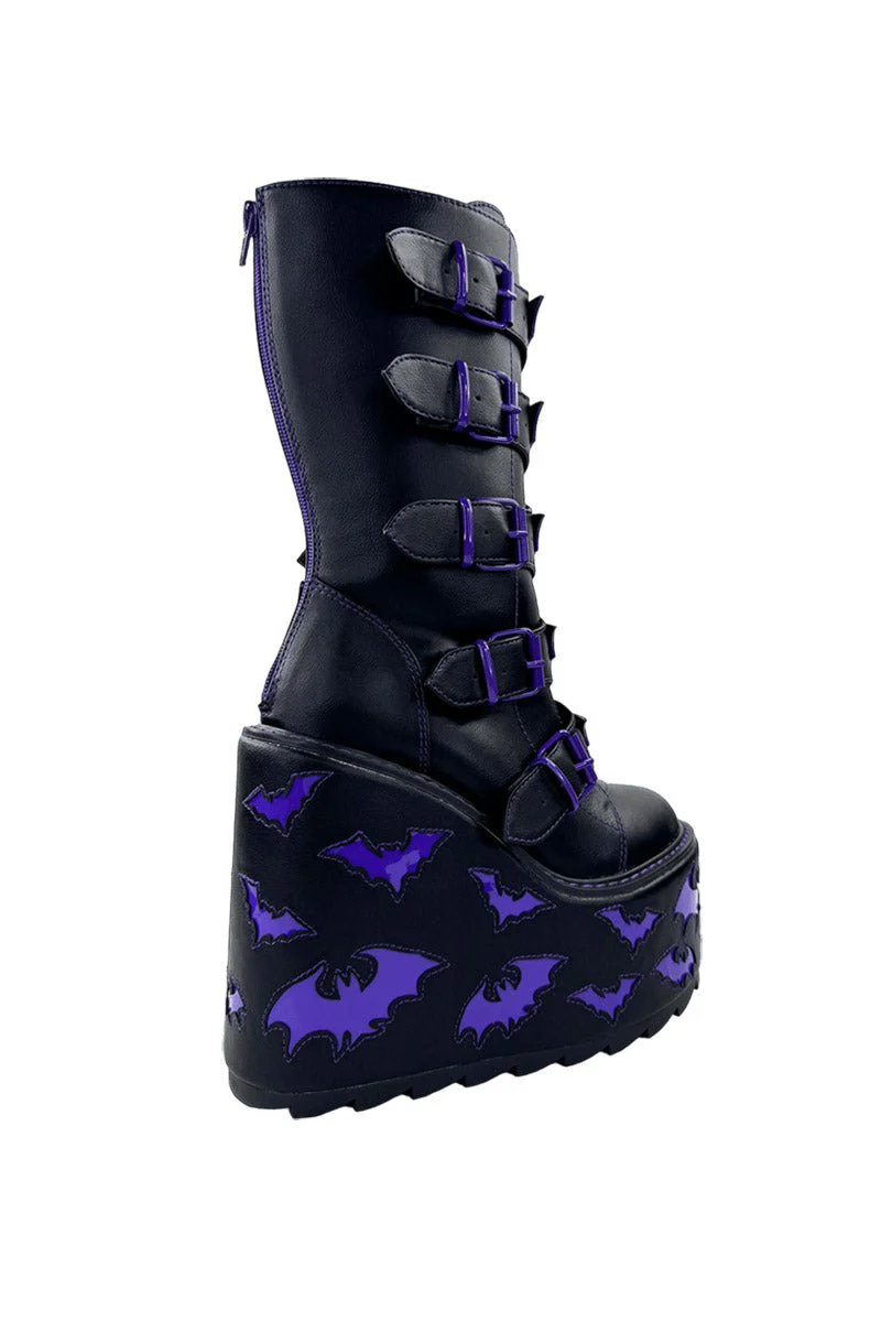 Dune Bat Platform Boots [BLACK/PURPLE] - Image 9
