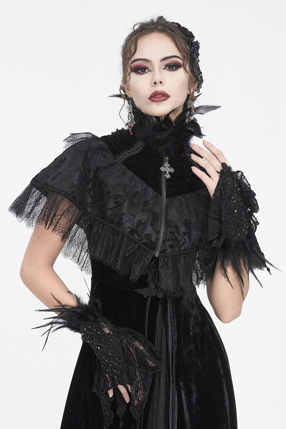 Evermore Raven Feather Cape - Image 3