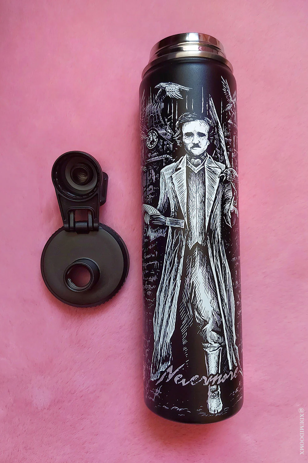 Edgar Allan Poe 24 Oz Water Bottle Tumbler - Image 4