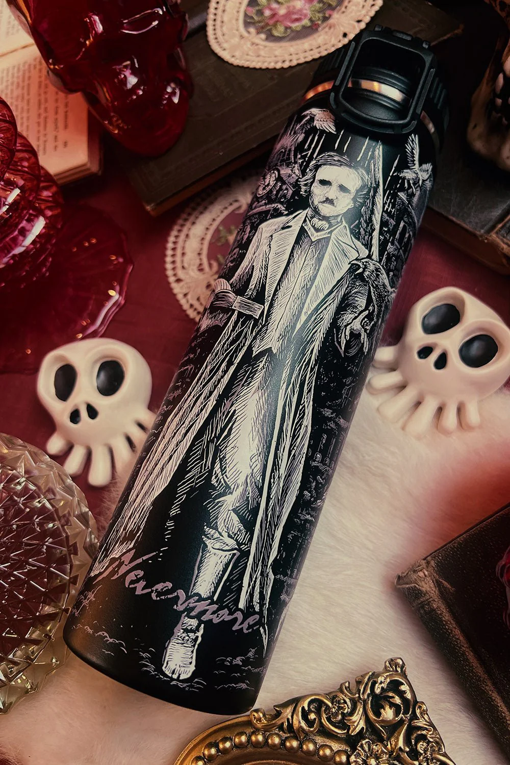 Edgar Allan Poe 24 Oz Water Bottle Tumbler - Image 5