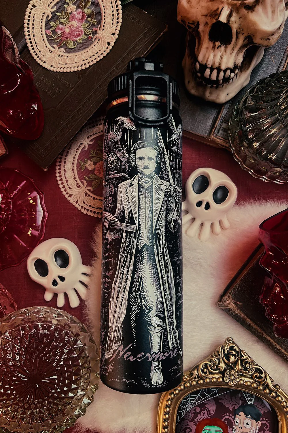 Edgar Allan Poe 24 Oz Water Bottle Tumbler - Image 6
