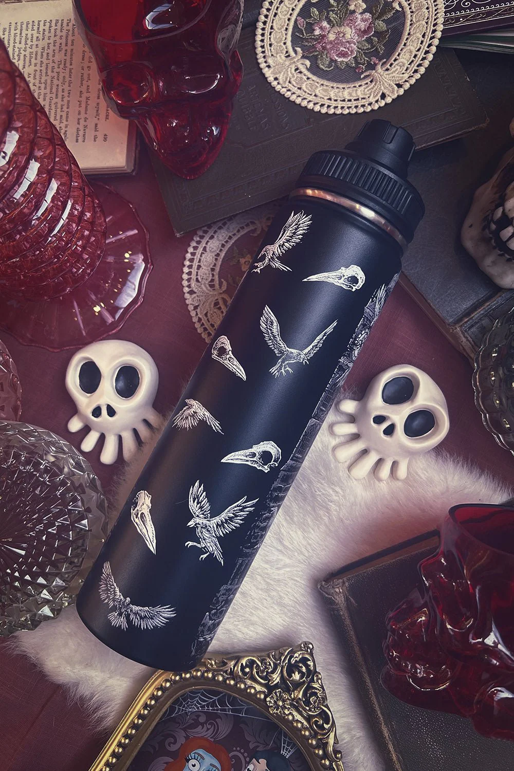 Edgar Allan Poe 24 Oz Water Bottle Tumbler - Image 7