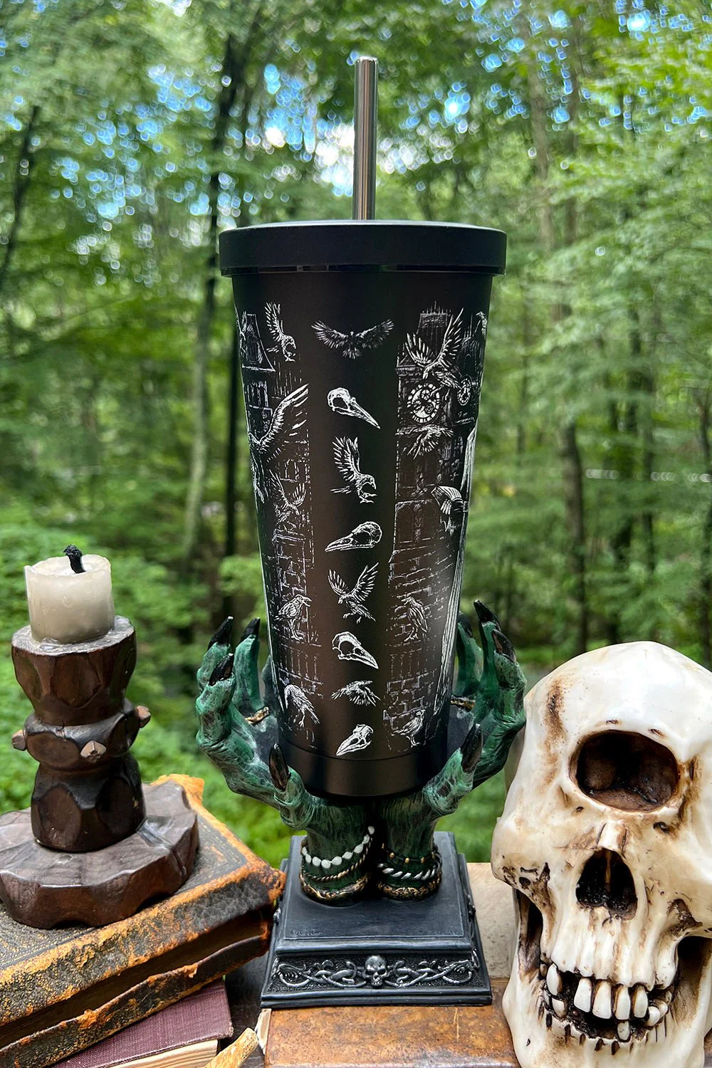 Edgar Allan Poe Cold Brew Tumbler with Straw - Image 5