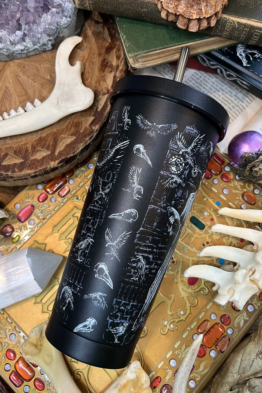 Edgar Allan Poe Cold Brew Tumbler with Straw - Image 7