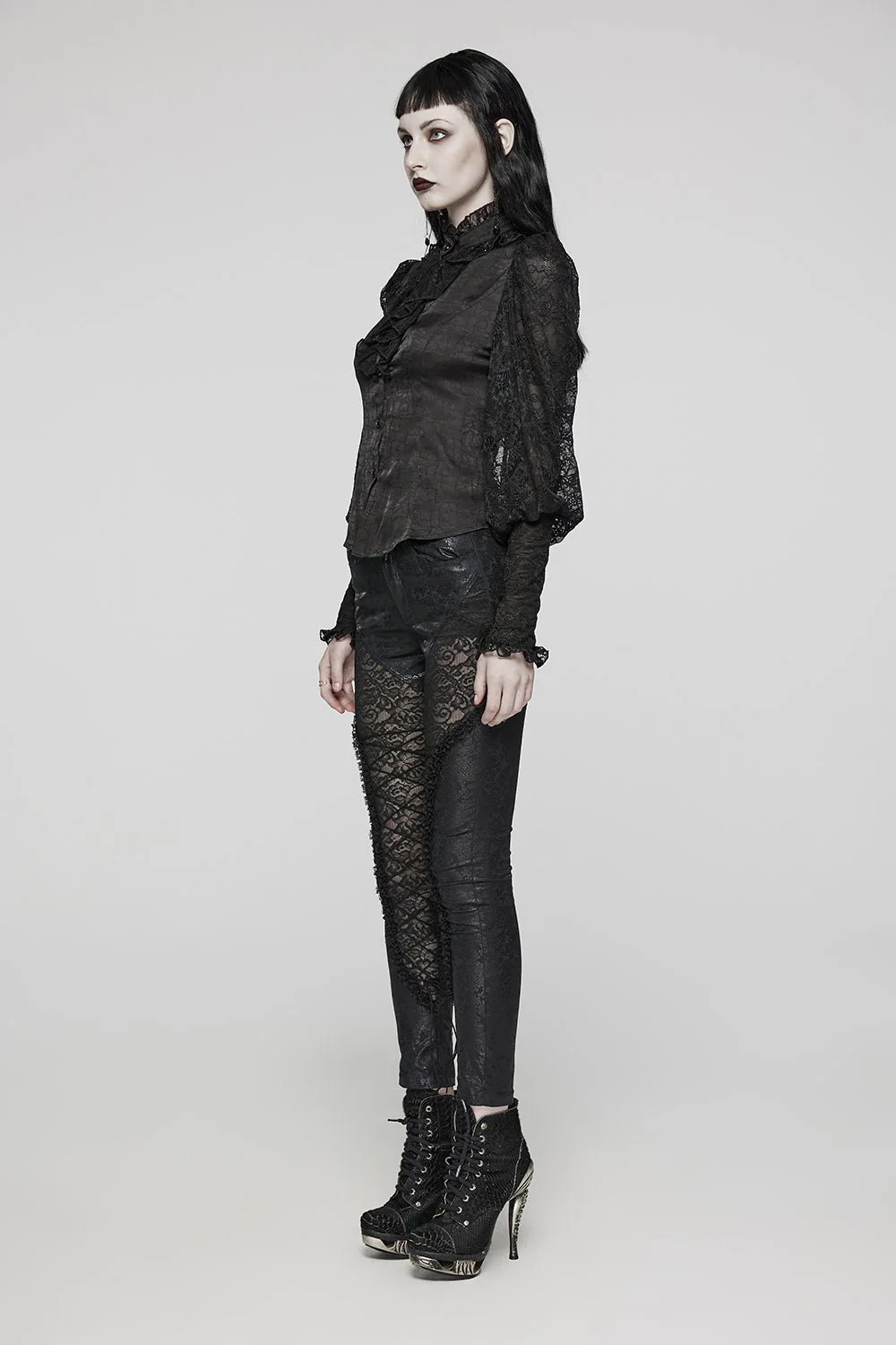 Edwardian Goth Button-Up Blouse - Image 7