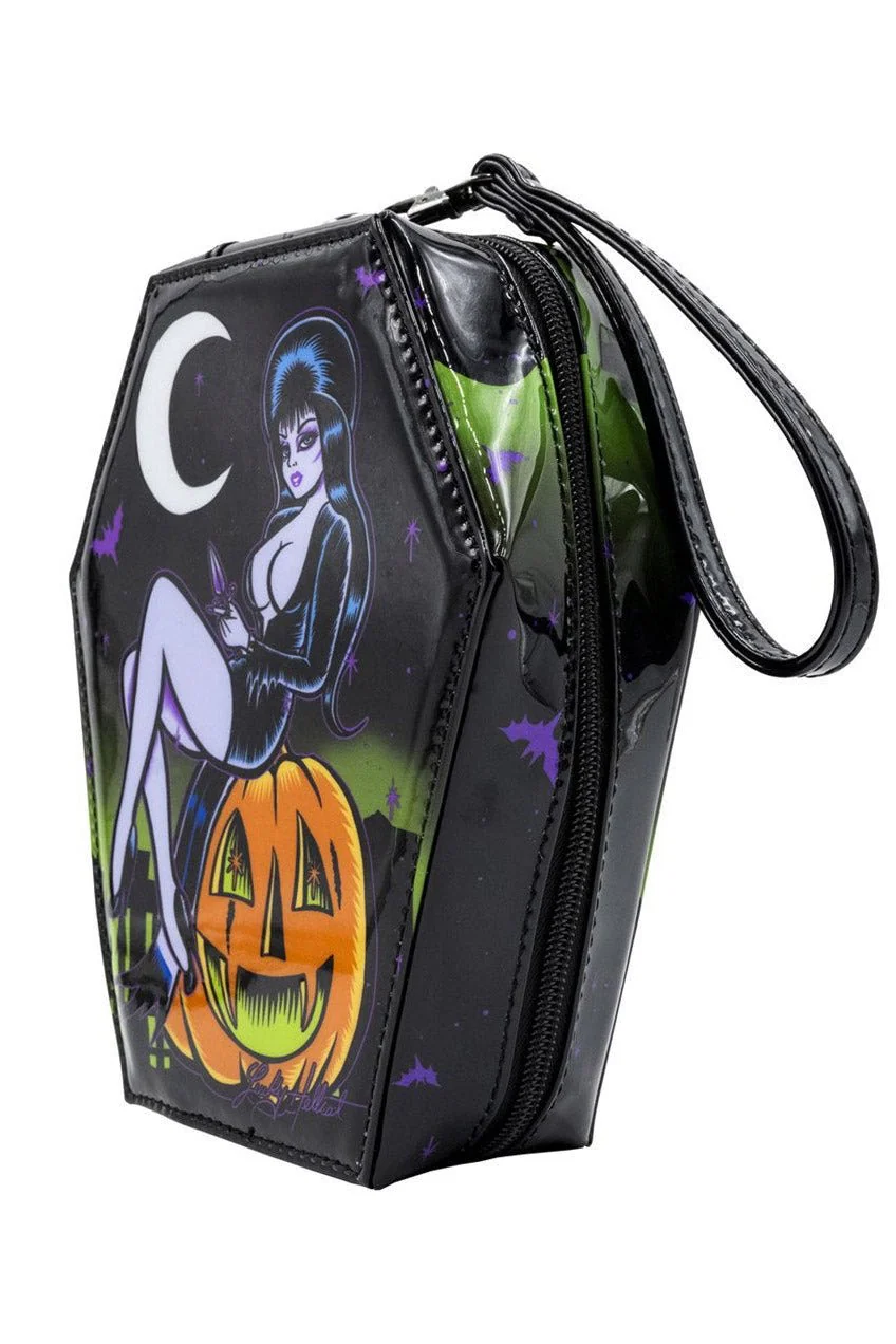Elvira Pumpkin Queen Coffin Wristlet Purse - Image 2