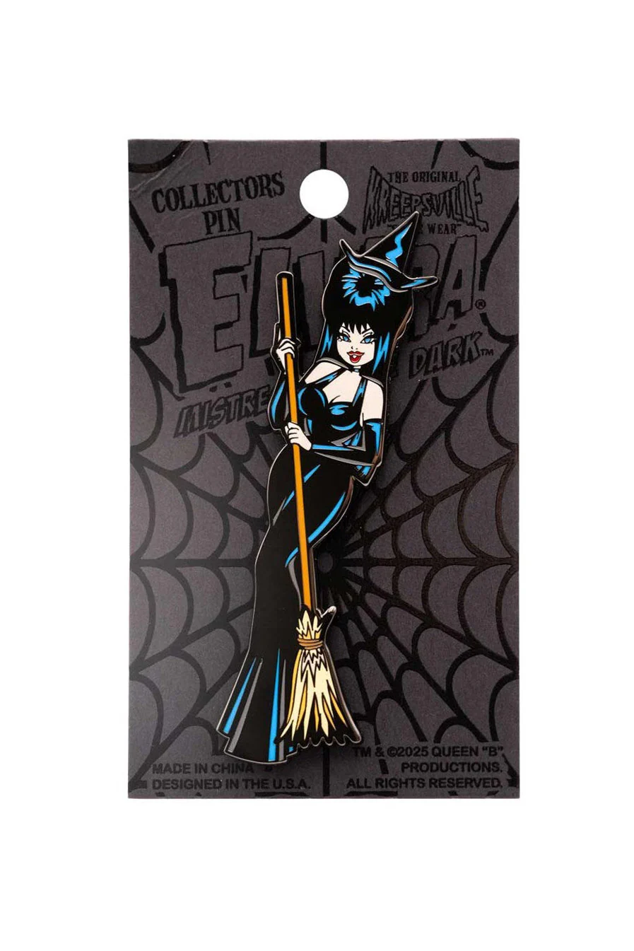 Elvira Standing Witch Black Enamel Pin - Image 2