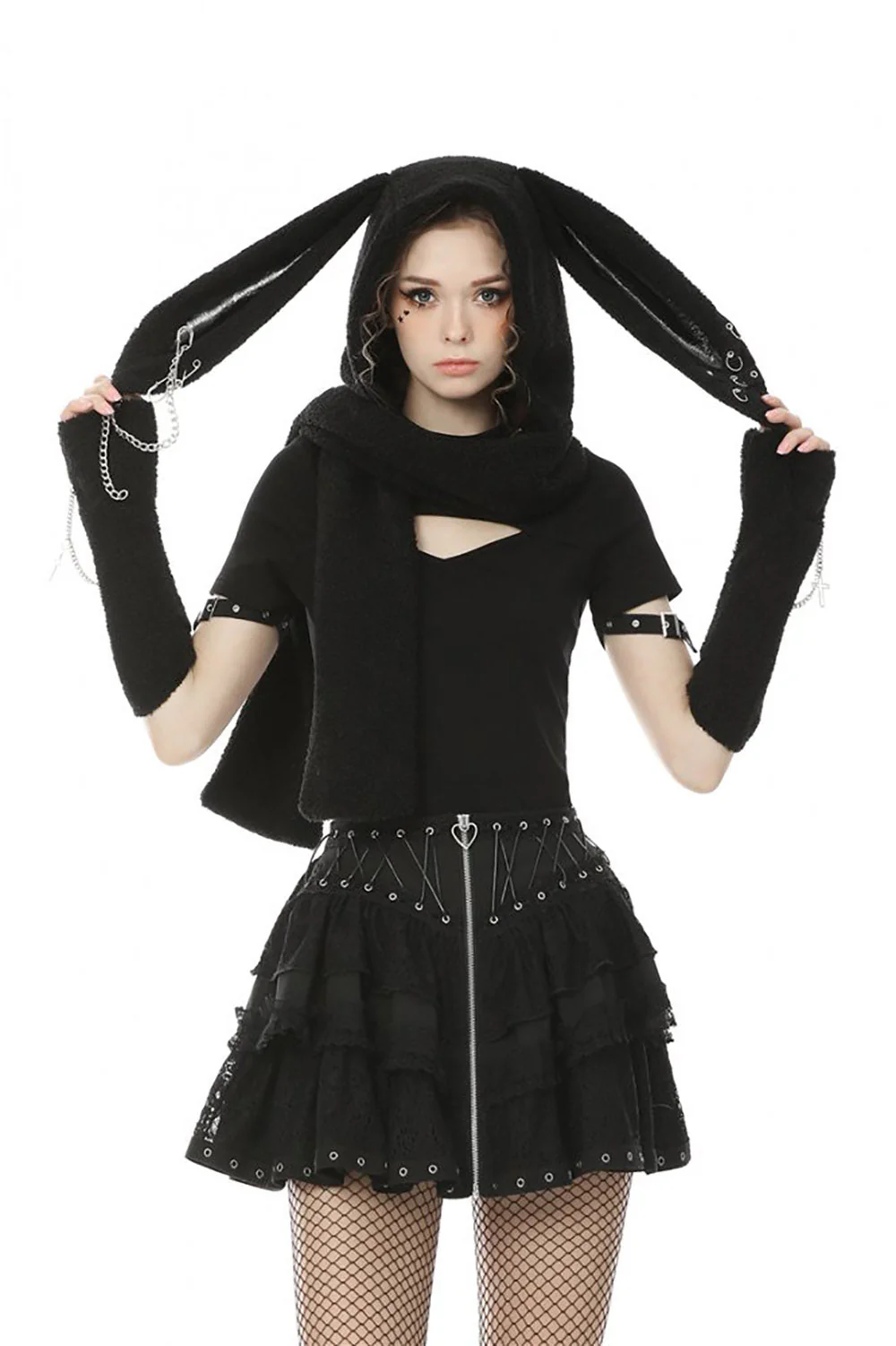 Emo Bunny Hooded Scarf - Image 2