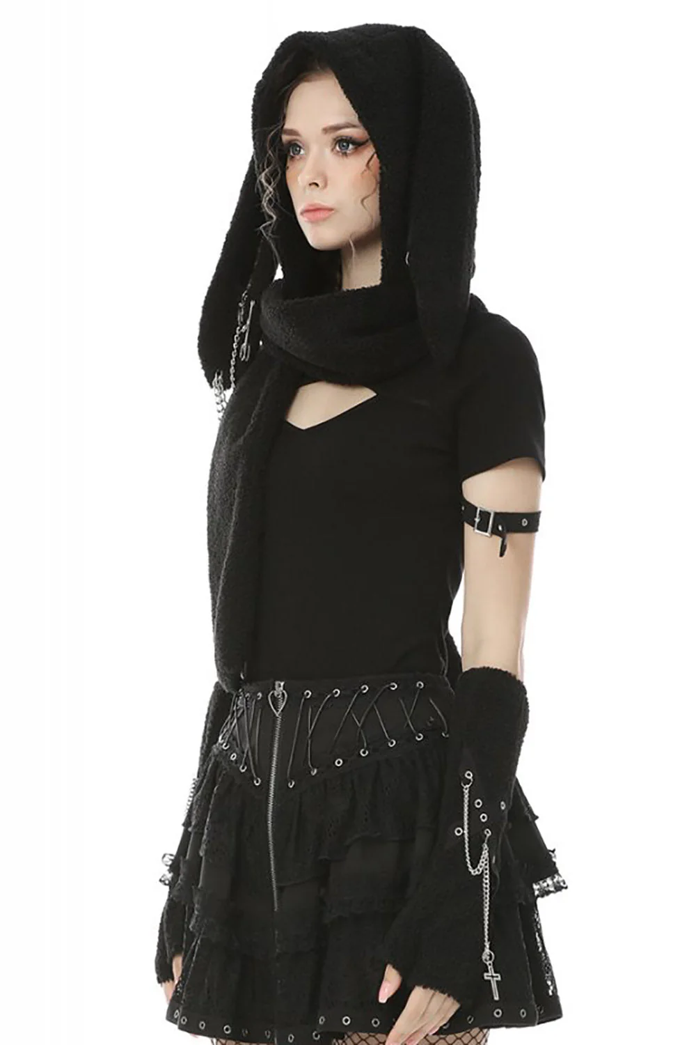 Emo Bunny Hooded Scarf - Image 4