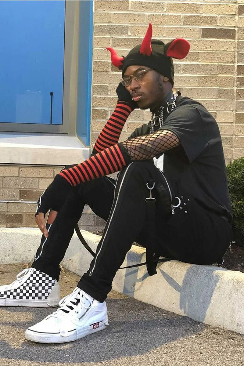 Emo Striped Arm Warmers [Multiple Colors Available] - Image 19