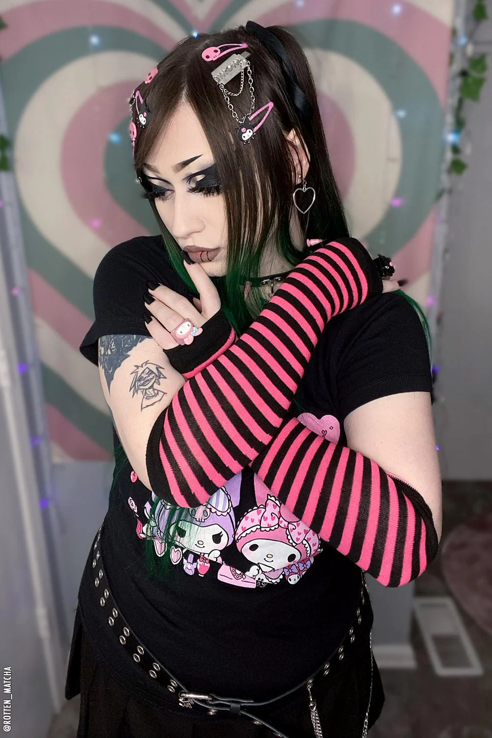 Emo Striped Arm Warmers [Multiple Colors Available] - Image 22