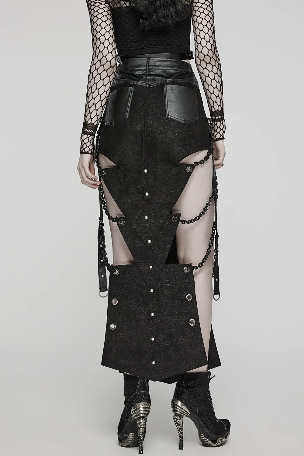 Executioner Eyelet Cutout Chain Skirt - Image 5