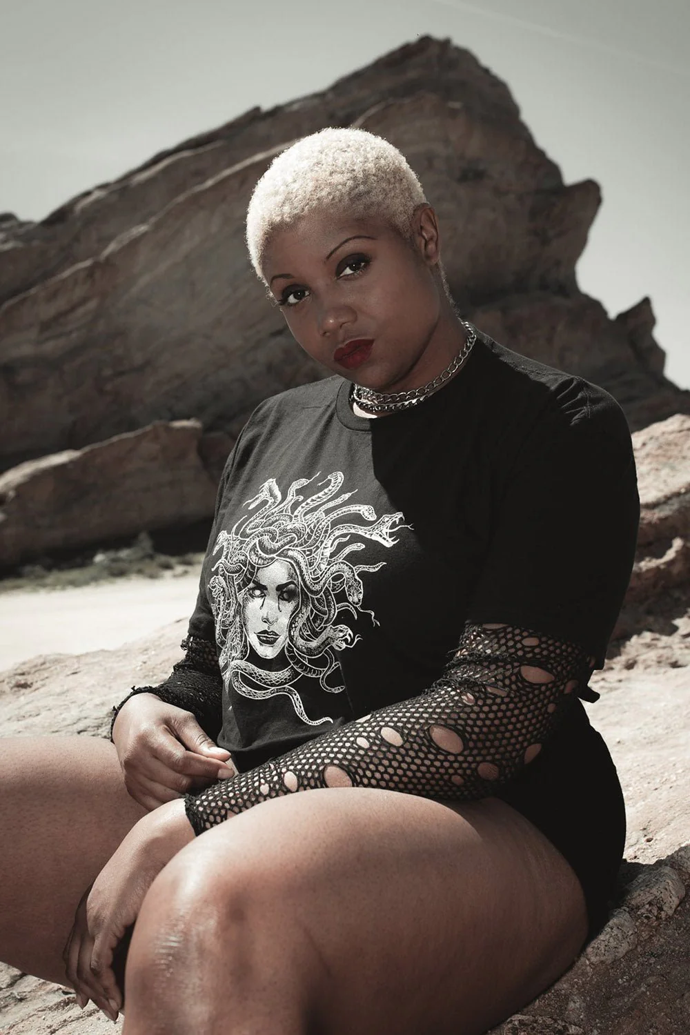 Fishnet Medusa Crop Top - Image 10