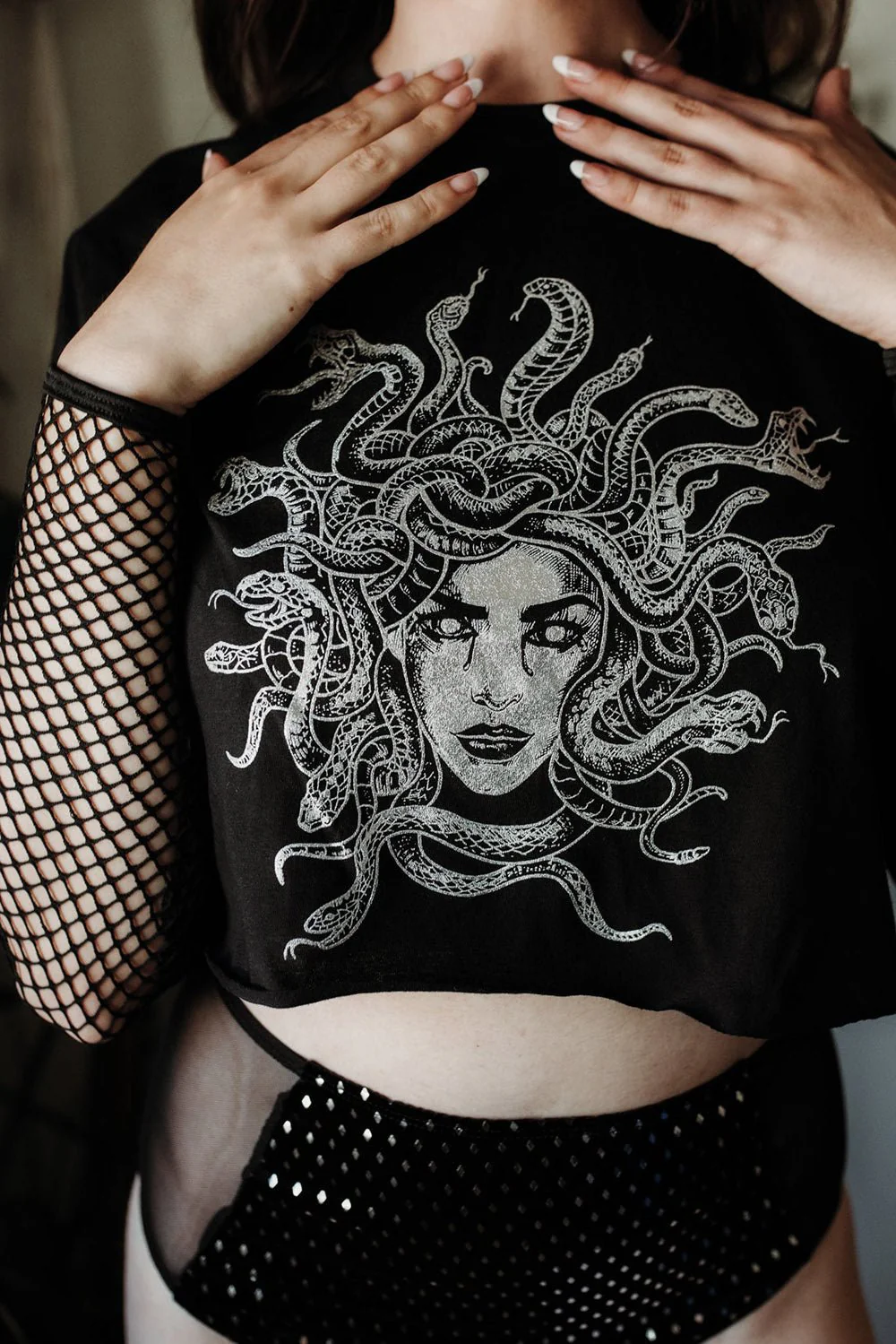 Fishnet Medusa Crop Top - Image 3