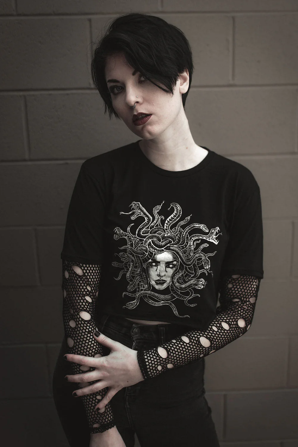Fishnet Medusa Crop Top - Image 5