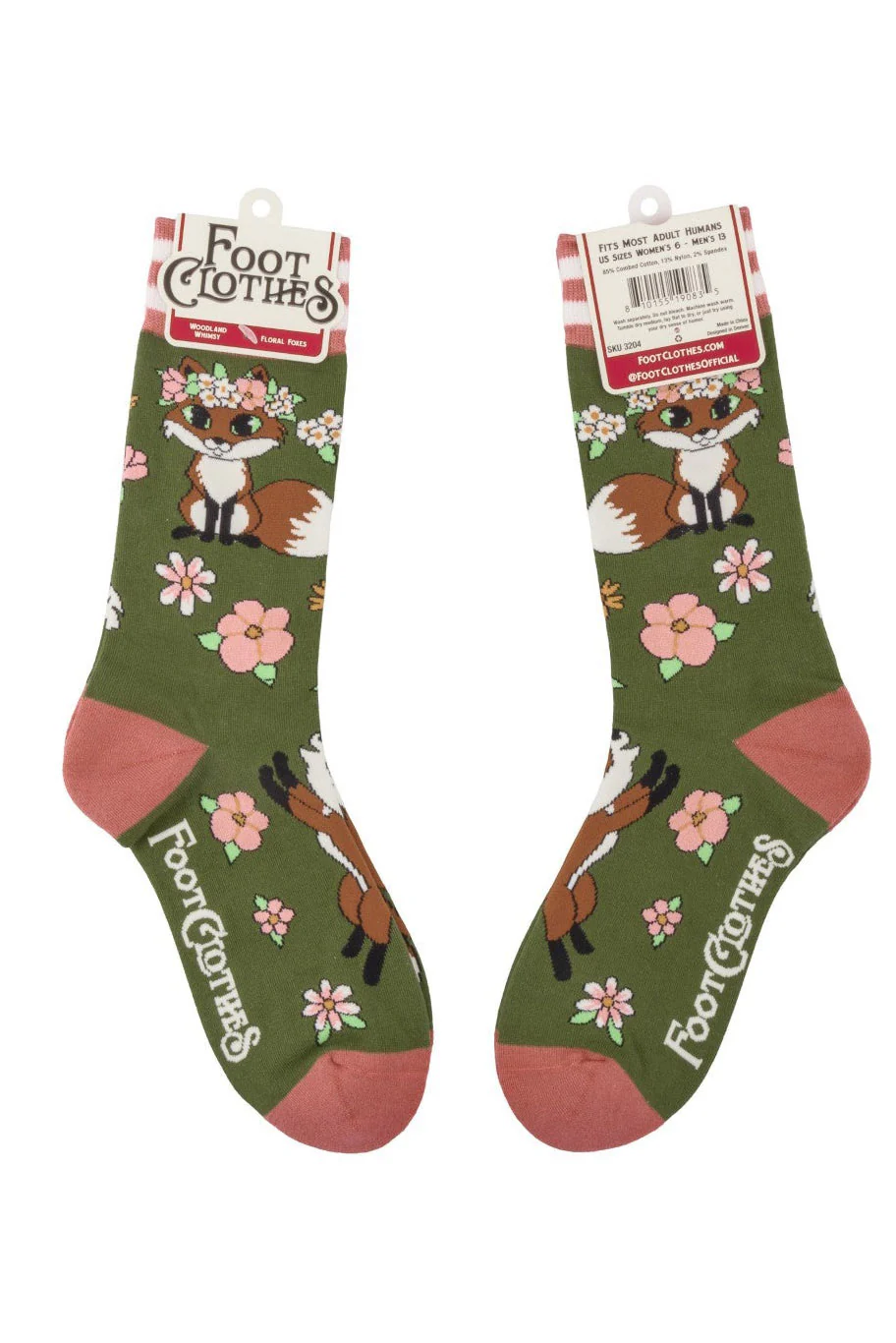 Floral Foxes Crew Socks - Image 5