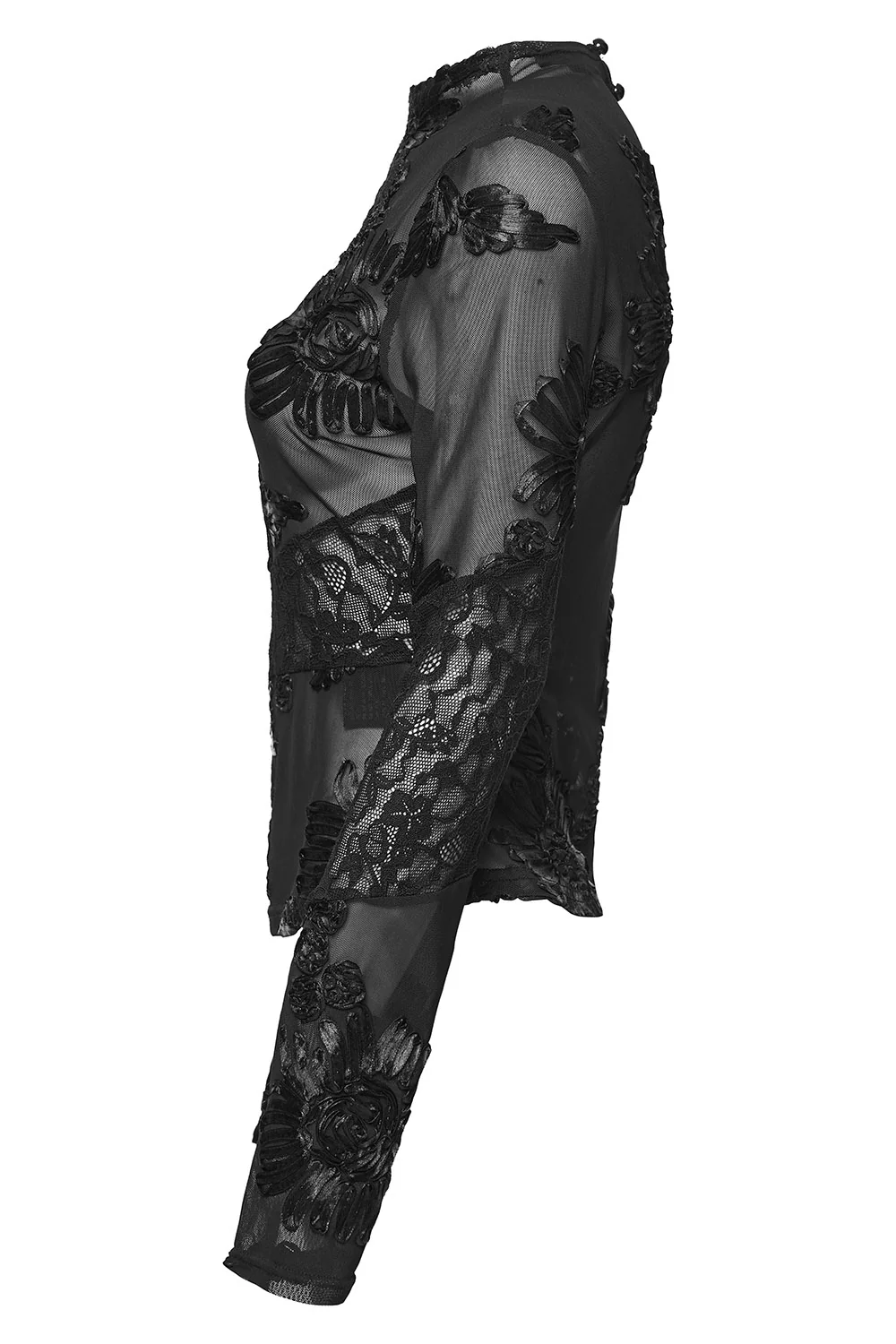 Funeral Flowers Appliqué Mesh Top - Image 4