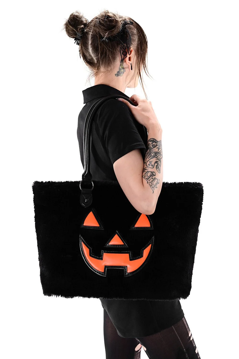 Fuzzy Jack Tote [Black/Orange] - Image 2