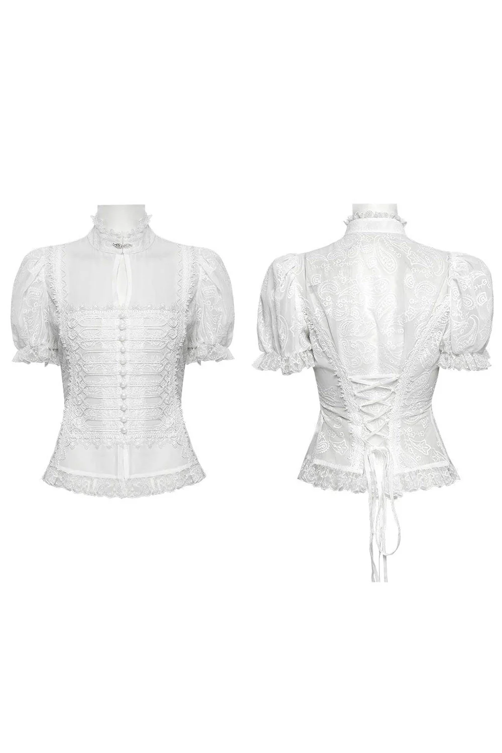 Ghost Seance Puff Sleeve Top [White] - Image 5