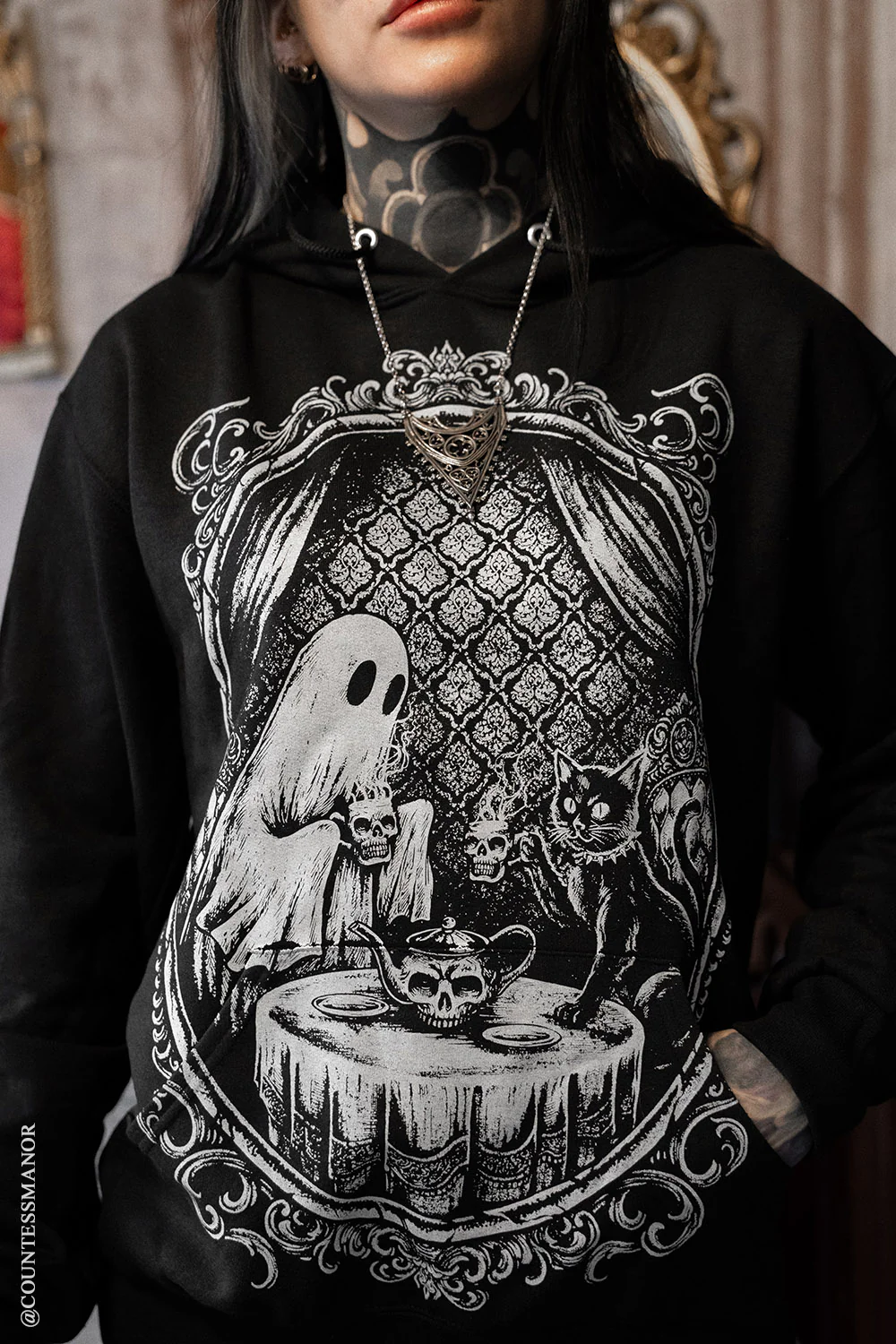 Ghostly Tea Time Hoodie - Image 2