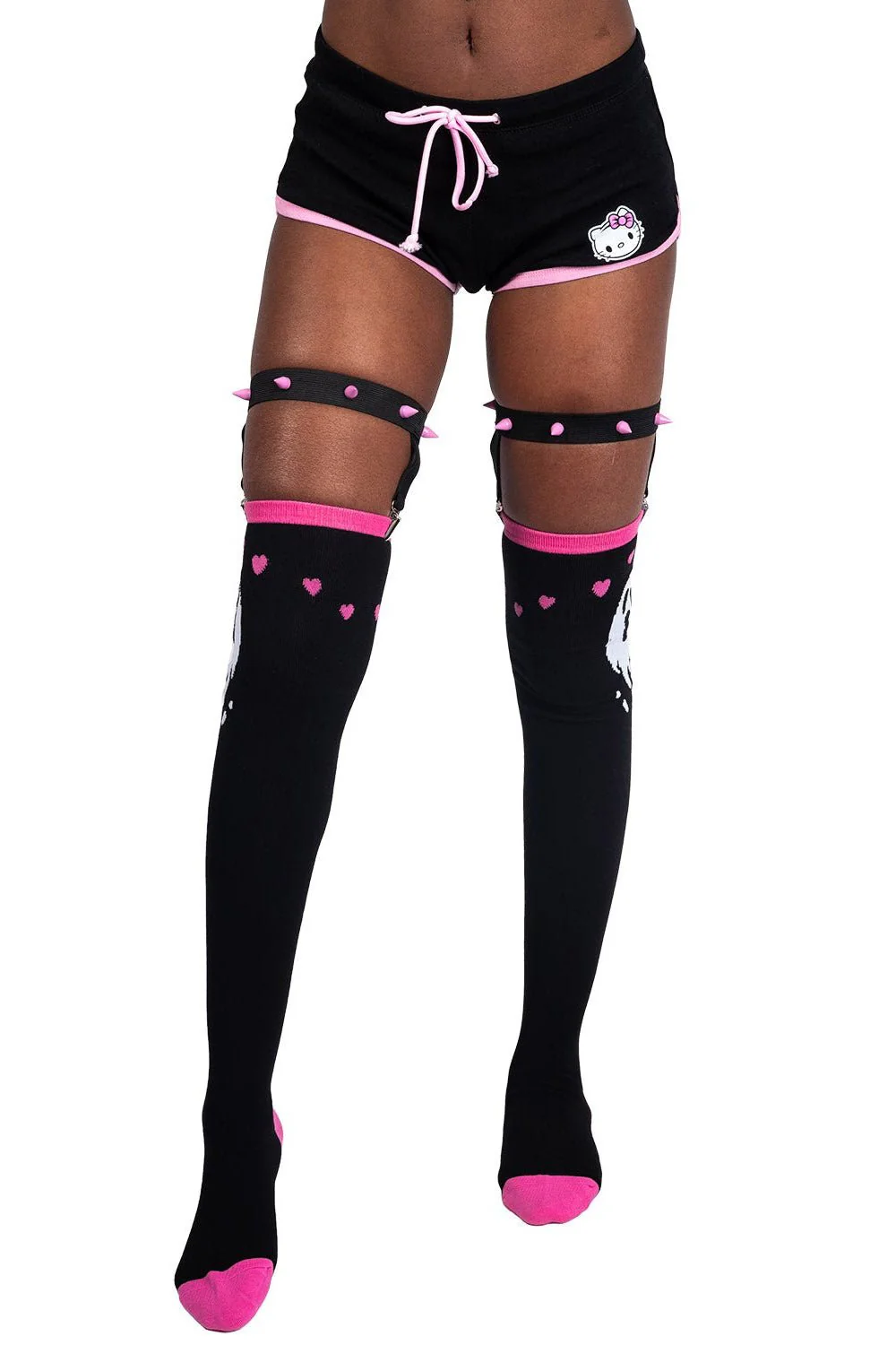 Ghosty & Hearts Garter Thigh High Socks - Image 5